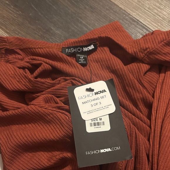 Rust Orange Ribbed Knit Set - Picture 3 of 3